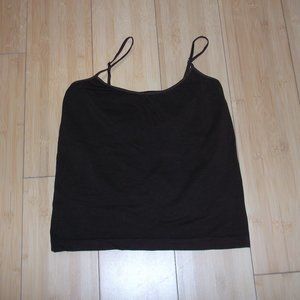 Merona Size L Brown Tank Built In Bra Top Shirt Blouse Undershirt Layering